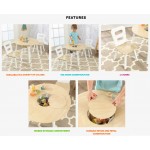 Masuta rotunda Alb - Maro Natur cu doua scaunele si spatiu de depozitare-  Round Table Kidkraft